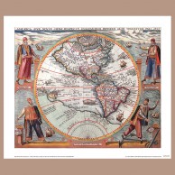 Mapa Ameryki, T. De Bry, 1596 r.